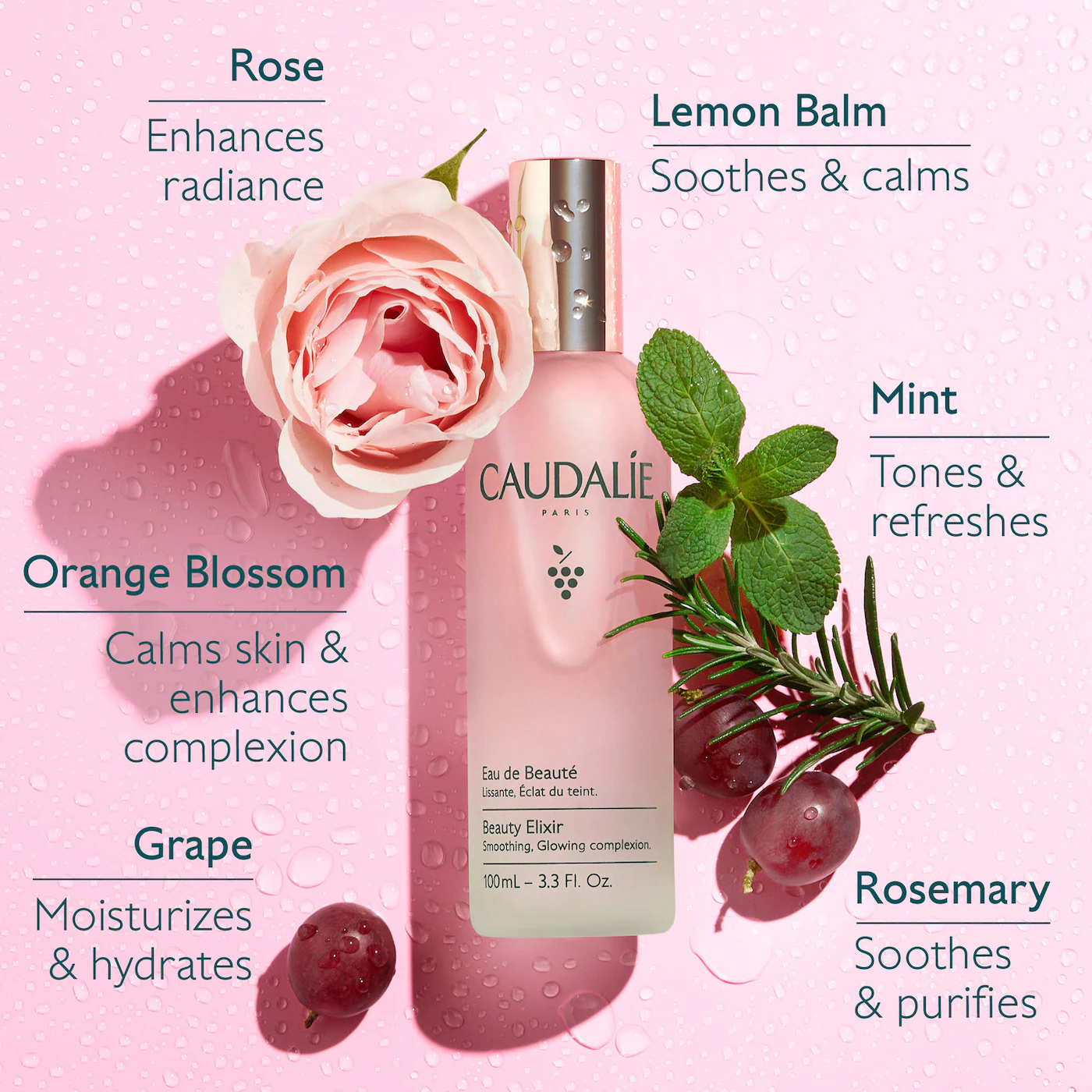 Caudalie  Beauty Elixir Prep, Set Makeup, Glow Face Mist 2